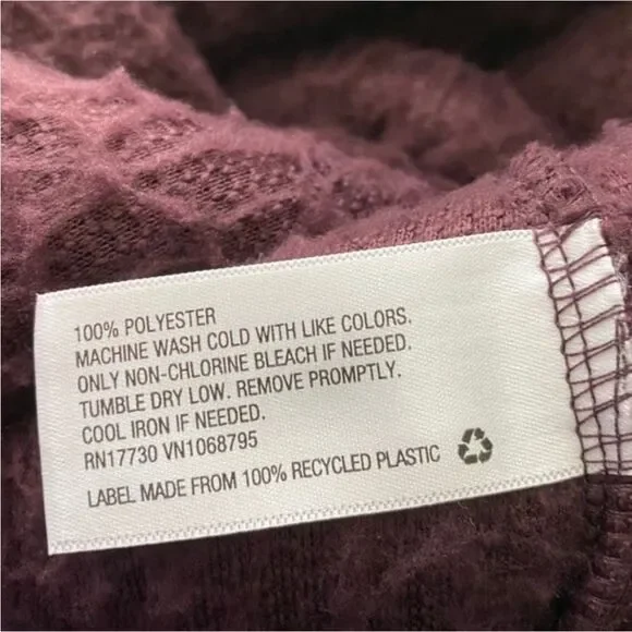 A New Day Super Soft Comfy Burgundy Cowl Neck Sherpa Sweater Size Medium NEW! - Picture 5 of 5